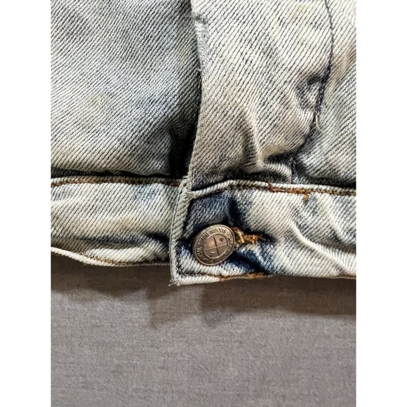 Zara Graffiti Jean Jacket Womens Large Acid Wash Button Pocketed‎ Ladies. - Picture 3 of 8